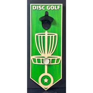 Disc Golf Magnetic Basket Bottle Opener Wall Mount Custom Discgolfer Gift